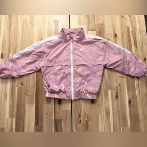 Nike Girls Pink Windbreaker Jacket Size 4T Lightweight Athletic